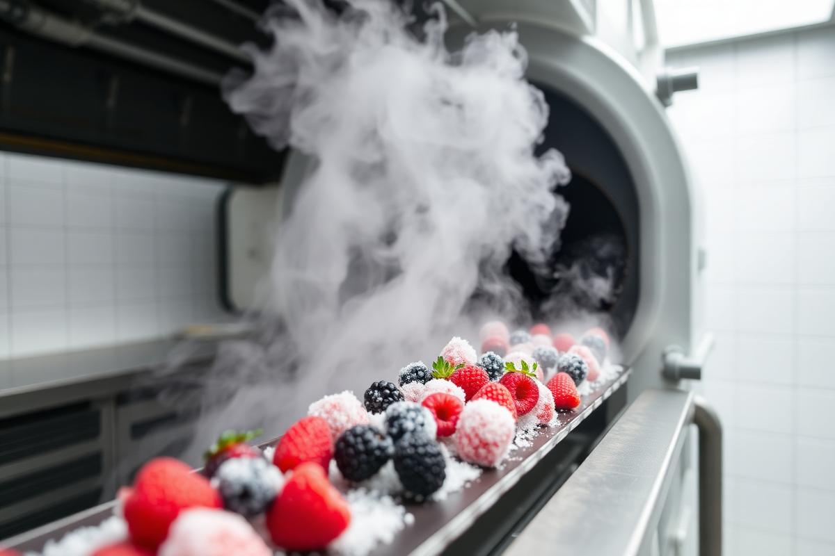 Liquid nitrogen tunnel freezer